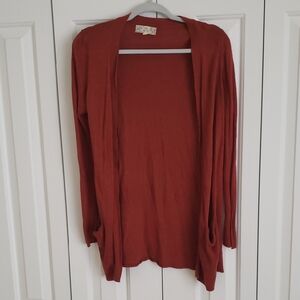 Brick/rust red lightweight cardigan